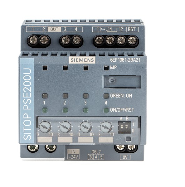 Модуль селективности Siemens 6EP1961-2BA21, SITOP PSE200U, 4 канала, вход 24 В DC/40 А, выход 24 В DC/4×10 А