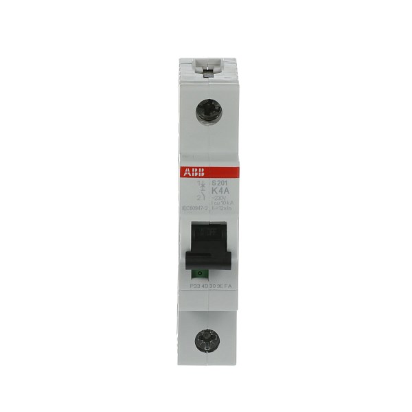 Автоматический выключатель ABB S201-K4 2CDS251001R0337, 4 А, 1 полюс, характеристика K, 230 В