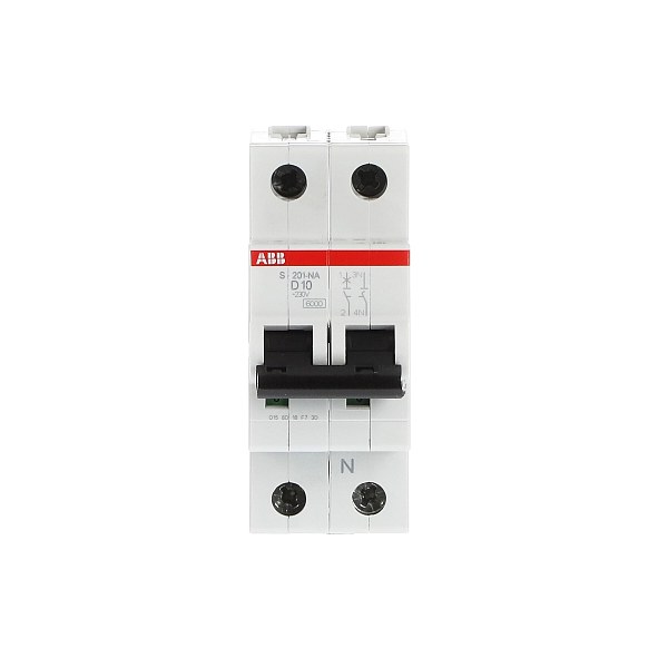 Автоматический выключатель ABB S201-D10NA 2CDS251103R0101, 10 А, 1 полюс, характеристика D, 230 В