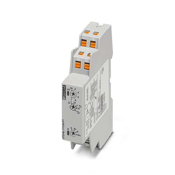 Реле времени Phoenix Contact ETD-BL-1T-230, многофункциональное, 4 функции, диапазон времени 50 мс – 1 ч, 1 переключающий контакт