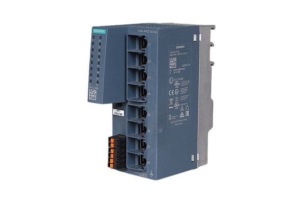 Промышленный коммутатор Siemens SCALANCE XC108 6GK5108-0BA00-2AC2, неуправляемый, 8 портов 10/100 Мбит/с RJ45, светодиагностика, сигнальный контакт с кнопкой установки, резервное питание