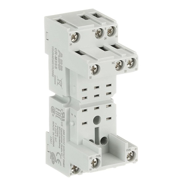 Цоколь ABB CR-M3SS (стандартный) 1SVR405651R2000, для реле серии CR-M, 3 переключающих контакта (3PDT), 7 А, монтаж на DIN-рейку, винтовые клеммы