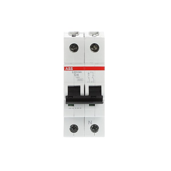 Автоматический выключатель ABB S201-D4NA 2CDS251103R0041, 4 А, 1 полюс, характеристика D, 230 В