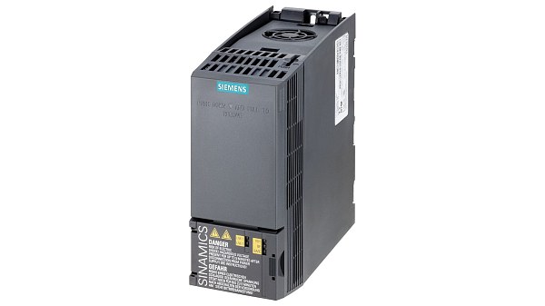 Силовой модуль Siemens SINAMICS G120C 6SL3210-1KE15-8AF2, мощность 2,2 кВт, напряжение питания 3AC 380–480 В, номинальный ток 6 А, максимальный ток 7,4 А, встроенный фильтр класса A, степень защиты IP20