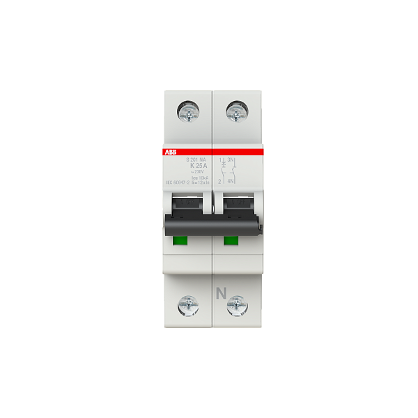 Автоматический выключатель ABB S201-K25NA 2CDS251103R0517, 25 А, 1 полюс, характеристика C, 230 В