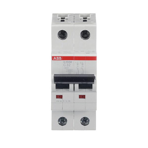 Автоматический выключатель ABB S202M-C32 2CDS272001R0324, 32 А, 2 полюса, характеристика C, 400 В