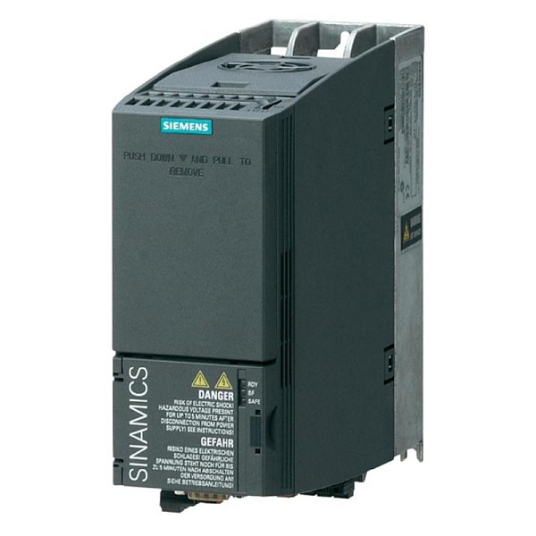 Преобразователь частоты Siemens SINAMICS G120C 6SL3210-1KE17-5AF1, мощность 3 кВт при низкой перегрузке, напряжение 3AC 380–480 В, встроенный фильтр класса A, интерфейс PROFINET, степень защиты IP20