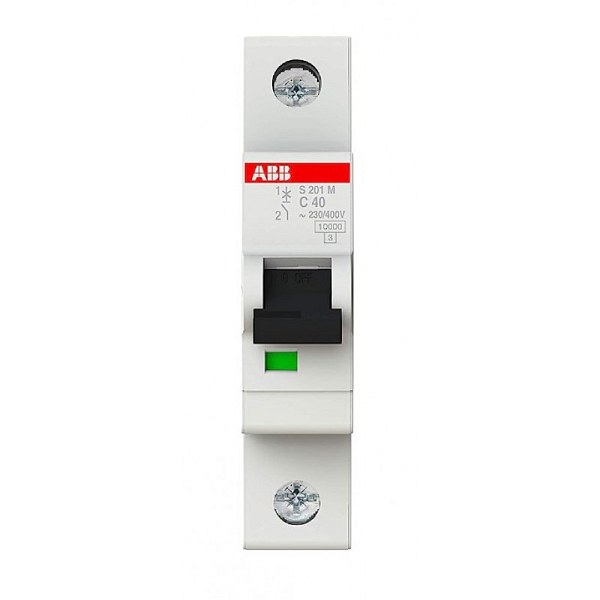 Автоматический выключатель ABB S201M-C40 2CDS271001R0404, 40А, 1-полюсный, характеристика C, 4,5 кА.