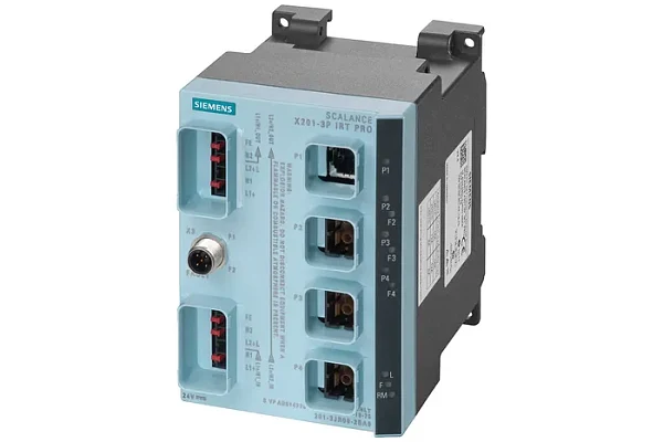 Промышленный коммутатор Siemens SCALANCE X201-3 6GK5201-3JR00-2BA6, управляемый, 3 порта 10/100 Мбит/с RJ45, поддержка PROFINET и Isochronous Real-Time (IRT), степень защиты IP65