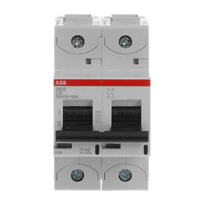 Автоматический выключатель ABB S802S-C32 2CCS862001R0324, 32 А, 2 полюса, характеристика C, 400 В