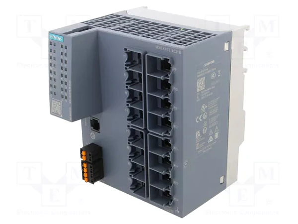Промышленный коммутатор Siemens SCALANCE XC216 6GK5216-0BA00-2AC2, управляемый, 16 портов RJ45 10/100 Мбит/с, питание 24 В DC