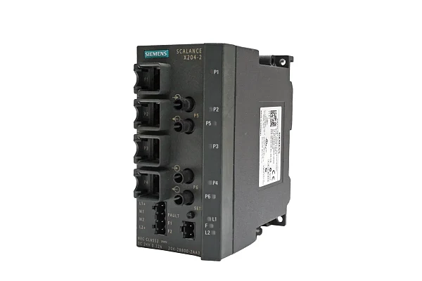 Промышленный коммутатор Siemens SCALANCE X204-2LD TS 6GK5204-2BC10-2CA2, управляемый, 4 порта 10/100 Мбит/с RJ45, 2 порта 100 Мбит/с одномодовый BFOC