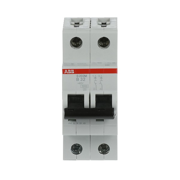 Автоматический выключатель ABB S202M-B32 2CDS272001R0325, 32 А, 2 полюса, характеристика B, 230 В