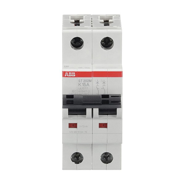 Автоматический выключатель ABB ST202M-K15 2CDS272334R0457, 15 А, 2 полюса, характеристика K, 230 В