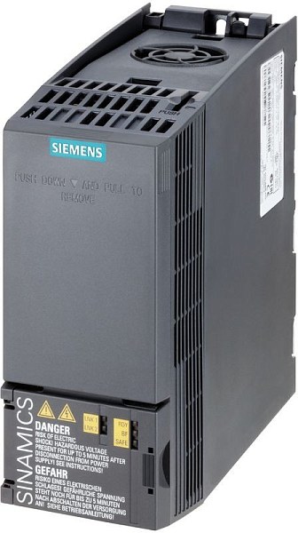 Преобразователь частоты Siemens SINAMICS G120C 6SL3210-1KE13-2AB2, мощность 1,1 кВт, 3AC 380-480 В, фильтр класса A, интерфейсы: 6DI, 2DO, 1AI, 1AO, поддержка USS/MODBUS RTU, степень защиты IP20.