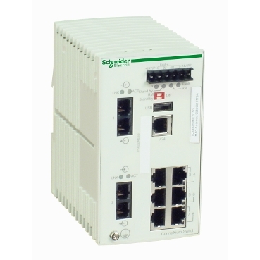 Промышленный коммутатор Schneider Electric ConneXium TCSESM083F2CU0, 6 портов RJ45, 2 порта 100BASE-FX, многомодовое оптоволокно