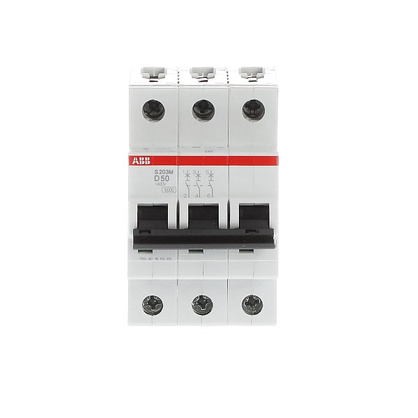 Автоматический выключатель ABB S203M-D50 2TAZ117300R0501, 50 А, 3 полюса, характеристика D, 400 В