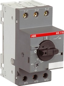 Автоматический выключатель для защиты двигателя ABB MS116-0.4 1SAM250000R1003, 0.4 А, 3 полюса, номинальное напряжение 690 В