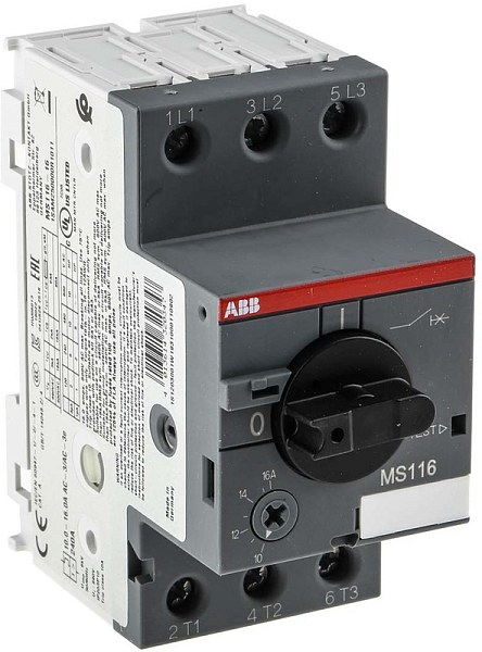Автоматический выключатель для защиты двигателя ABB MS116-16.0 1SAM250000R1011, 16 А, 690 В AC