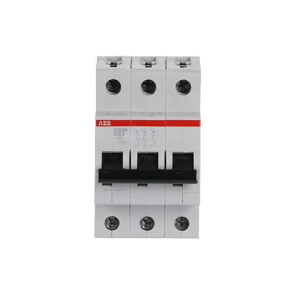 Автоматический выключатель ABB S203M-D63 2TAZ117300R0631, 63 А, 3 полюса, характеристика D, 400 В
