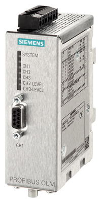 Оптический модуль связи Siemens 6GK1503-3CA01, PROFIBUS OLM/P12 V4.1, 1 RS-485, 2 пластиковых оптоволоконных интерфейса, сигнальный контакт, тестовый порт