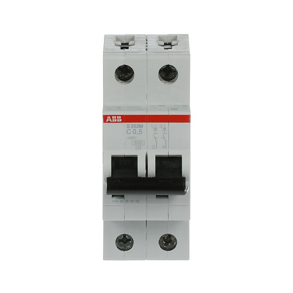 Автоматический выключатель ABB S202M-C0.5 2CDS272001R0984, 0.5 А, 1 полюс, характеристика C