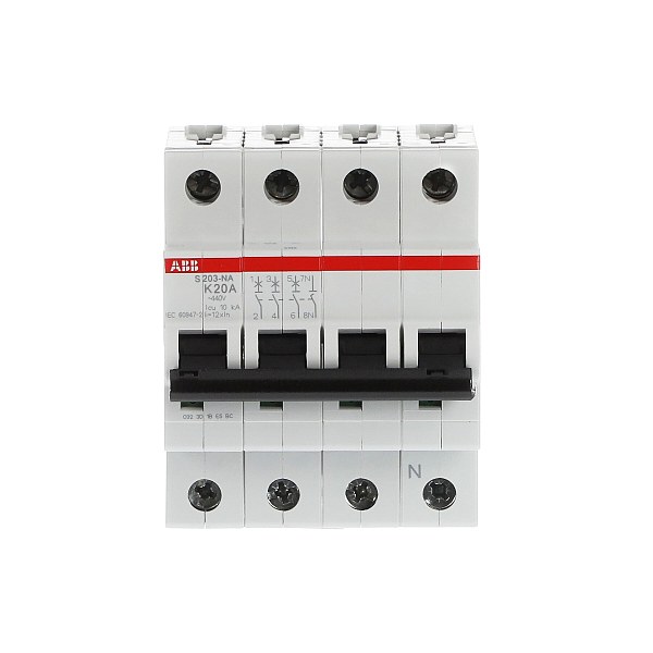 Автоматический выключатель ABB S203-K20NA 2CDS253103R0487, 20 А, 3 полюса, характеристика K, 230 В