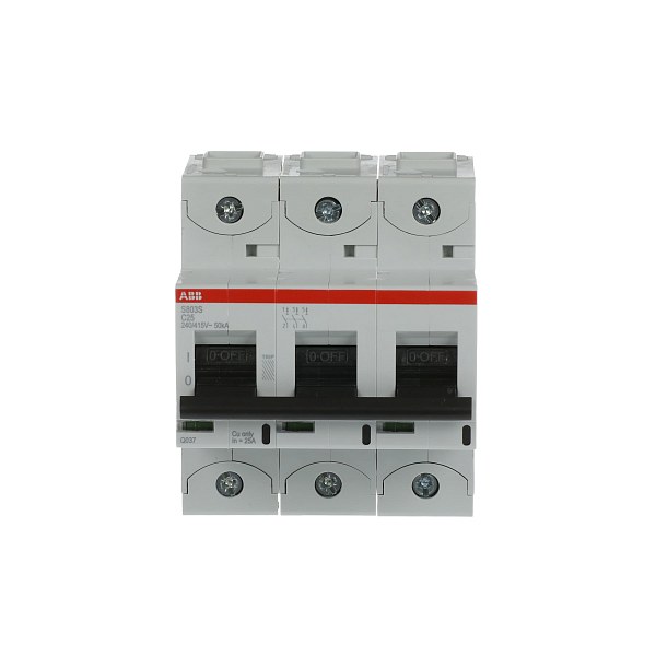 Автоматический выключатель ABB S803S-C25 2CCS863001R0254, 25 А, 3 полюса, характеристика C, 400 В