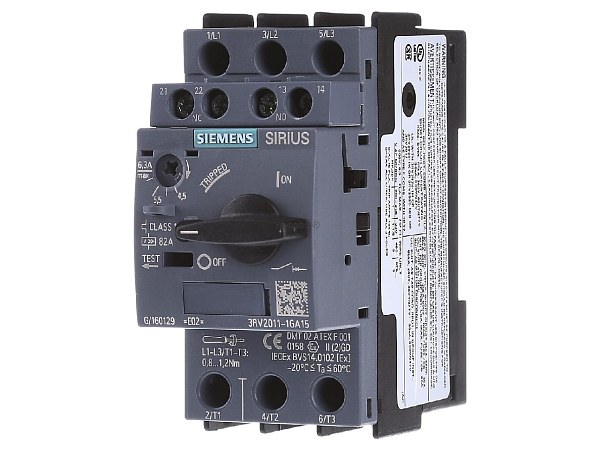 Автоматический выключатель для защиты двигателя Siemens 3RV2011-1GA15