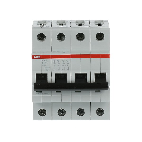 Автоматический выключатель ABB S204-C32 2CDS254001R0324, 32 А, 4 полюса, характеристика C, 400 В