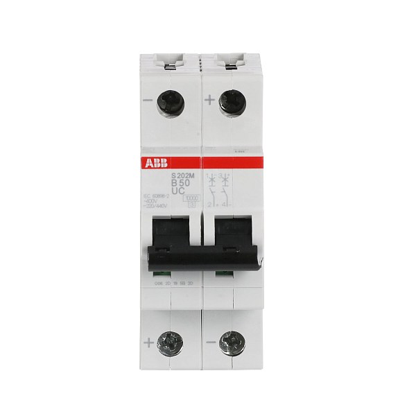 Автоматический выключатель ABB S202M-B50 2CDS272001R0505, 50 А, 2 полюса, характеристика B, 230 В