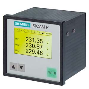 Измеритель мощности Siemens SICAM P50 7KG7750-0AA01-0AA0, панельный монтаж 96 x 96 мм, графический дисплей, 2 бинарных выхода