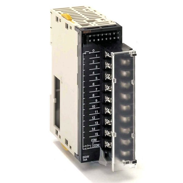Модуль дискретного ввода OMRON CJ1W-ID211 – модуль ввода, 16 каналов, напряжение 24 В DC, поддержка стандартных сигналов, защита от короткого замыкания и переполюсовки.