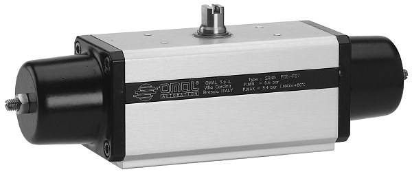 Пневматический пружинный исполнительный механизм Omal SR015401S, 15 Н·м, ISO F03/F05, NAMUR, алюминиевый корпус, -20…+80 °C Источники