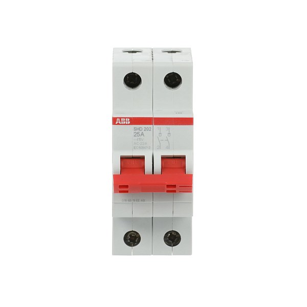 Рубильник модульный ABB SHD202/25 2CDD272111R0025, 25 А, 2 полюса