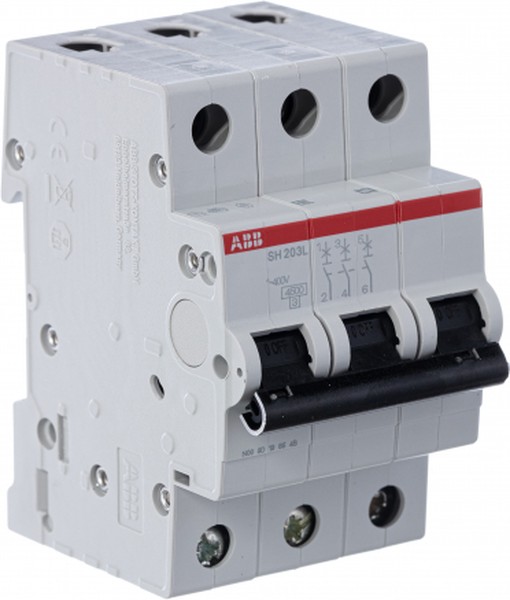 Автоматический выключатель ABB SH203L-C10 2CDS243001R0104, 10A, 3-полюсный, характеристика C, 6 кА