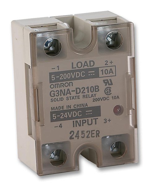 Реле твердотельное OMRON G3NA-D210B, 5–24 В DC, 10 А, 24–240 В AC