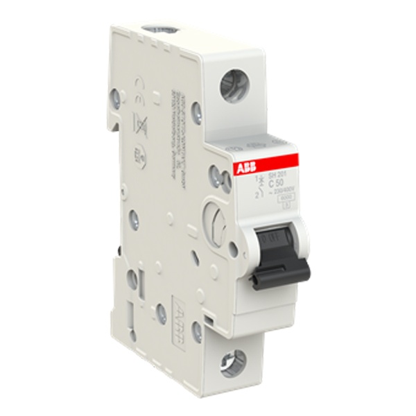 Автоматический выключатель ABB SH201-C50 2CDS211001R0504, 50A, 1-полюсный, характеристика C, 4.5 кА