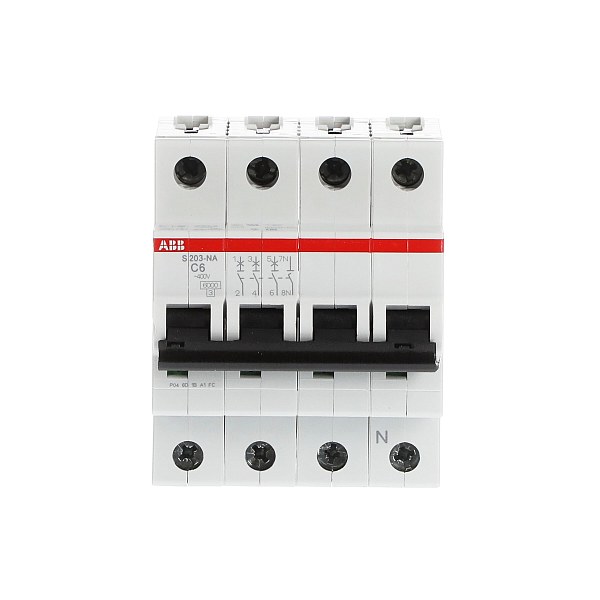 Автоматический выключатель ABB S203-C6NA 2CDS253103R0064, 6 А, 3 полюса, характеристика C, 400 В
