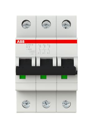 Автоматический выключатель ABB S203M-C4 2CDS273001R0044, 4 А, 3 полюса, характеристика C, 400 В