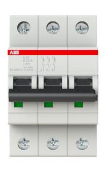 Автоматический выключатель ABB S203-K25 2CDS253001R0517, 25 А, 3 полюса, характеристика K, 230 В