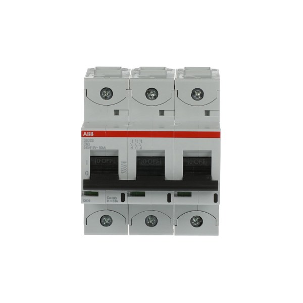 Автоматический выключатель ABB S803S-C63 2CCS863001R0634, 63 А, 3 полюса, характеристика C, 400 В
