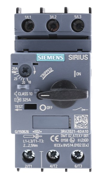Автоматический выключатель двигателя Siemens 3RV2021-4DA10