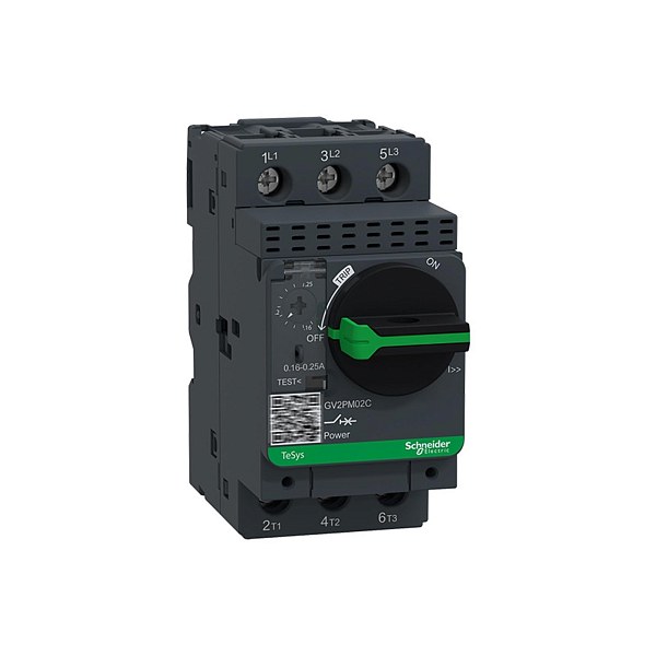 Автоматический выключатель Schneider Electric GV2PM06C, трёхполюсный, 1–1,6 А, серия TeSys