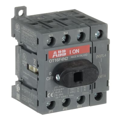 Рубильник ABB OT16F4N2 1SCA104829R1001, 16 А, 4 полюса, фронтальное управление
