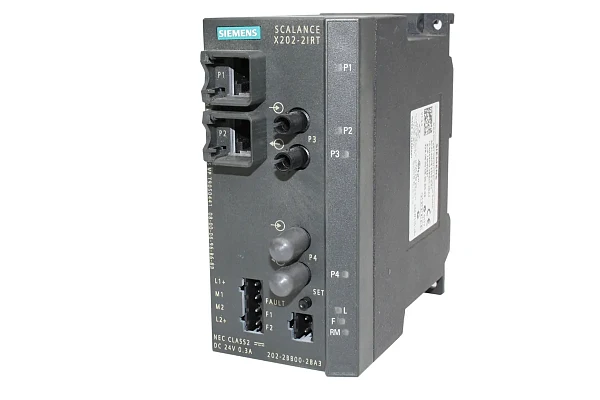 Промышленный коммутатор Siemens SCALANCE X202-2P IRT 6GK5202-2BH00-2BA3, управляемый, 2 порта 10/100 Мбит/с RJ45, 2 порта 100 Мбит/с POF SC-RJ