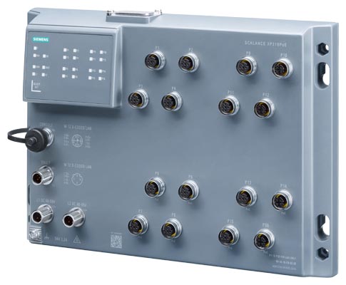 ​Промышленный коммутатор Siemens SCALANCE XP216 6GK5216-0HA00-2AS6, 12 портов 10/100 Мбит/с M12, 4 порта 10/100/1000 Мбит/с M12, степень защиты IP65