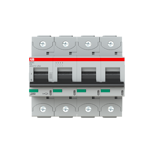 Автоматический выключатель ABB S804C-C32 2CCS884001R0324, 32 А, 4 полюса, характеристика C, 400 В