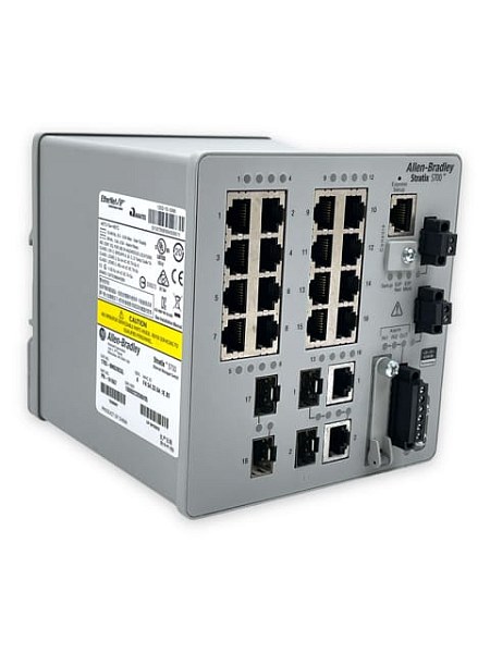 Промышленный коммутатор Allen-Bradley 1783-BMS20CGL Stratix 5700, 16 медных портов 10/100 Мбит/с, 2 комбинированных порта 10/100/1000 Мбит/с, 2 SFP порта 10/100 Мбит/с