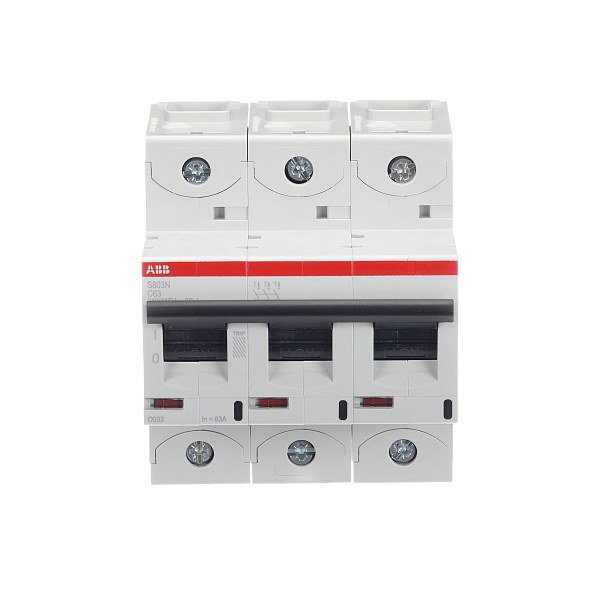 Автоматический выключатель ABB S803N-C63 2CCS893001R0634, 63 А, 3 полюса, характеристика C, 400 В